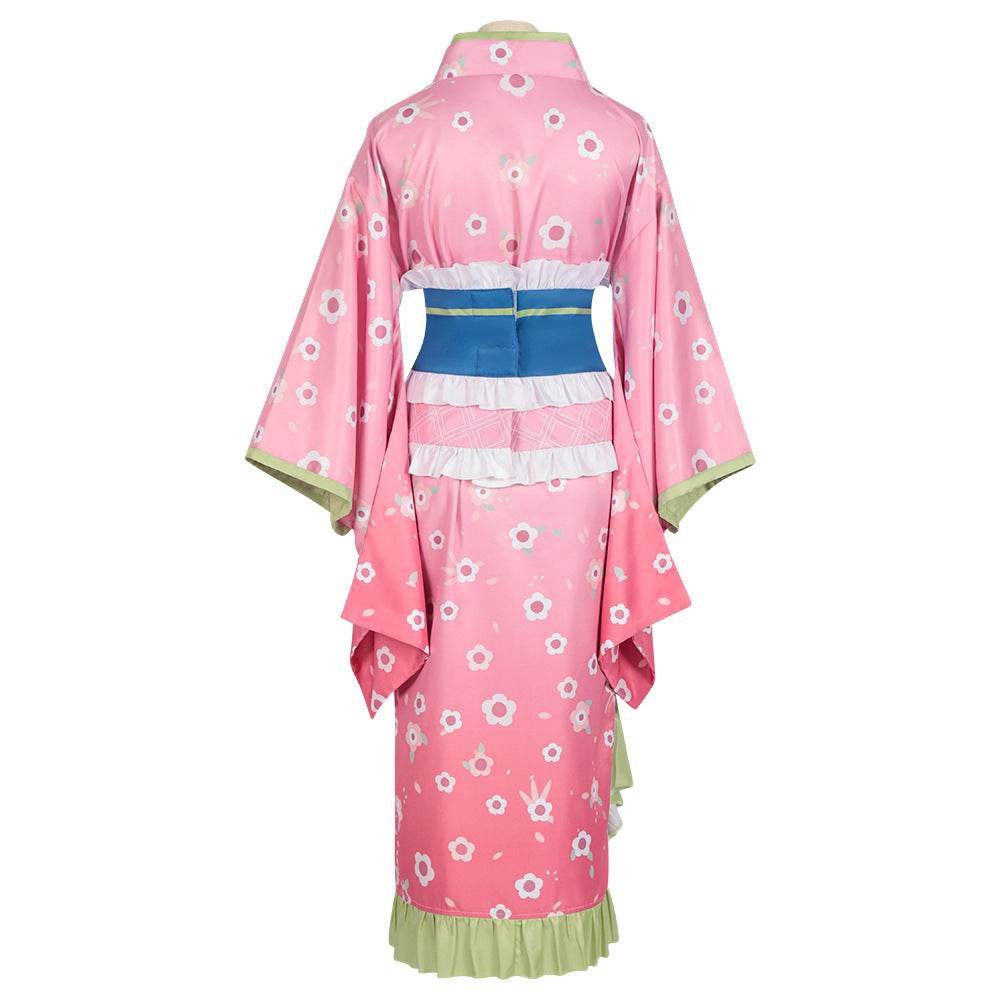 Kanroji Mitsuri Cosplay Costume Women Pink Kimono Party Carnival - Azufun