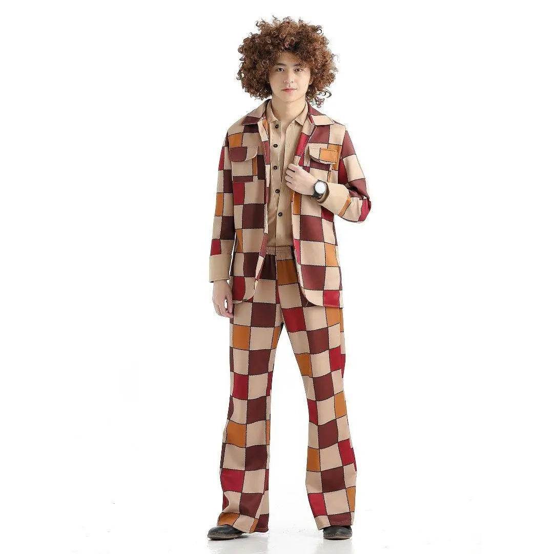 1920s Disco Stage Masquerade Fancy Dress Costumes Halloween For Women Men Leisure Suit - Azufun