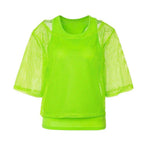 1980s Top Fishnet Women T-shirt 80s Costumes Cosplay Party Carnival - Azufun