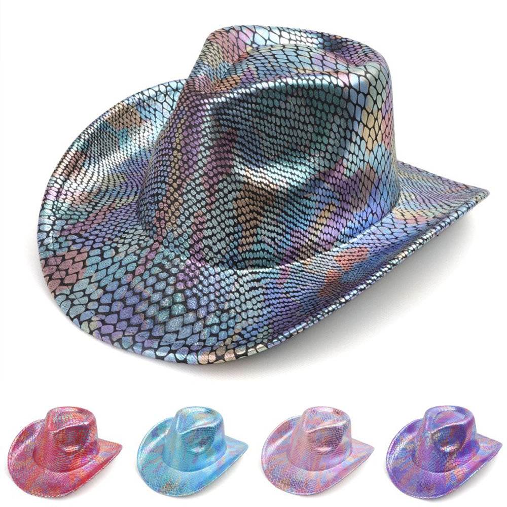 Western cowboy hat men's retro sequined Party dance - Azufun