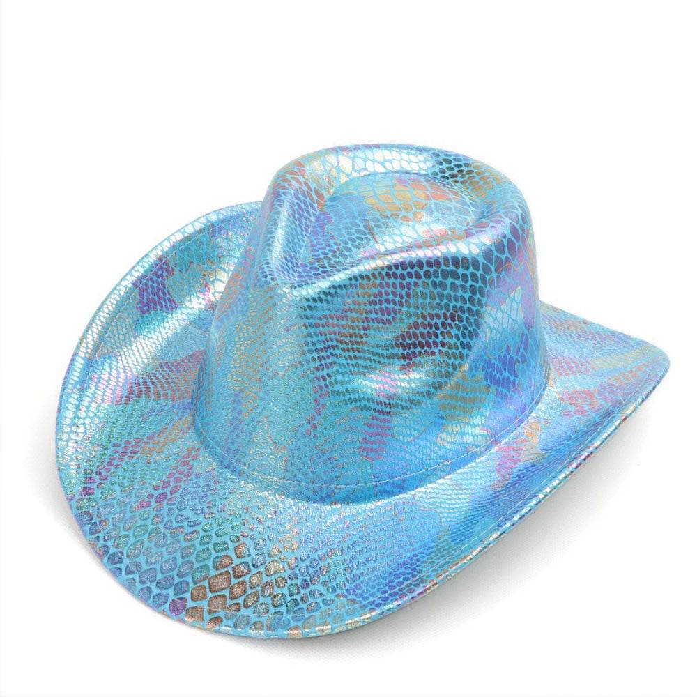 Western cowboy hat men's retro sequined Party dance - Azufun