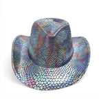 Western cowboy hat men's retro sequined Party dance - Azufun