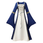 Gothic Retro Medieval Court Women Dresses Robe trumpet Long Sleeve - Azufun