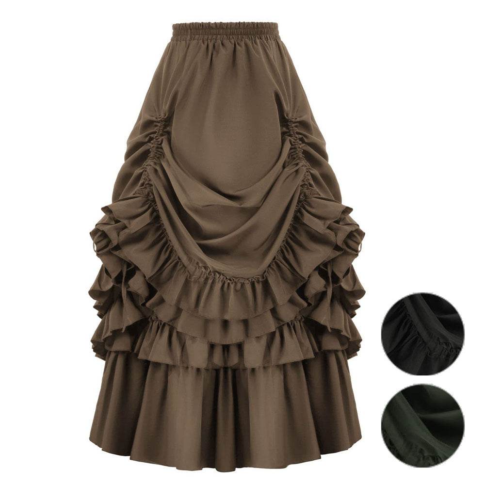 Medieval Retro Style Women's Waist Dance Skirt Dress - Azufun