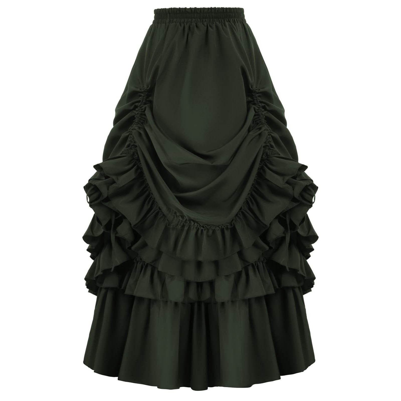 Medieval Retro Style Women's Waist Dance Skirt Dress - Azufun