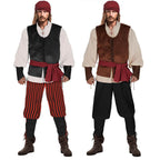 Halloween Caribbean Pirates Vest Adult Stage Costume - Azufun