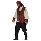 Halloween Caribbean Pirates Vest Adult Stage Costume - Azufun