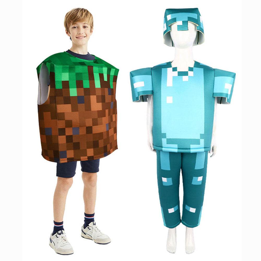 Minecraft Steve Costume for Kids Halloween - Azufun