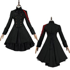 Medieval cos Renaissance gothic dress Retro bow ruffled punk cosplay skirt - Azufun