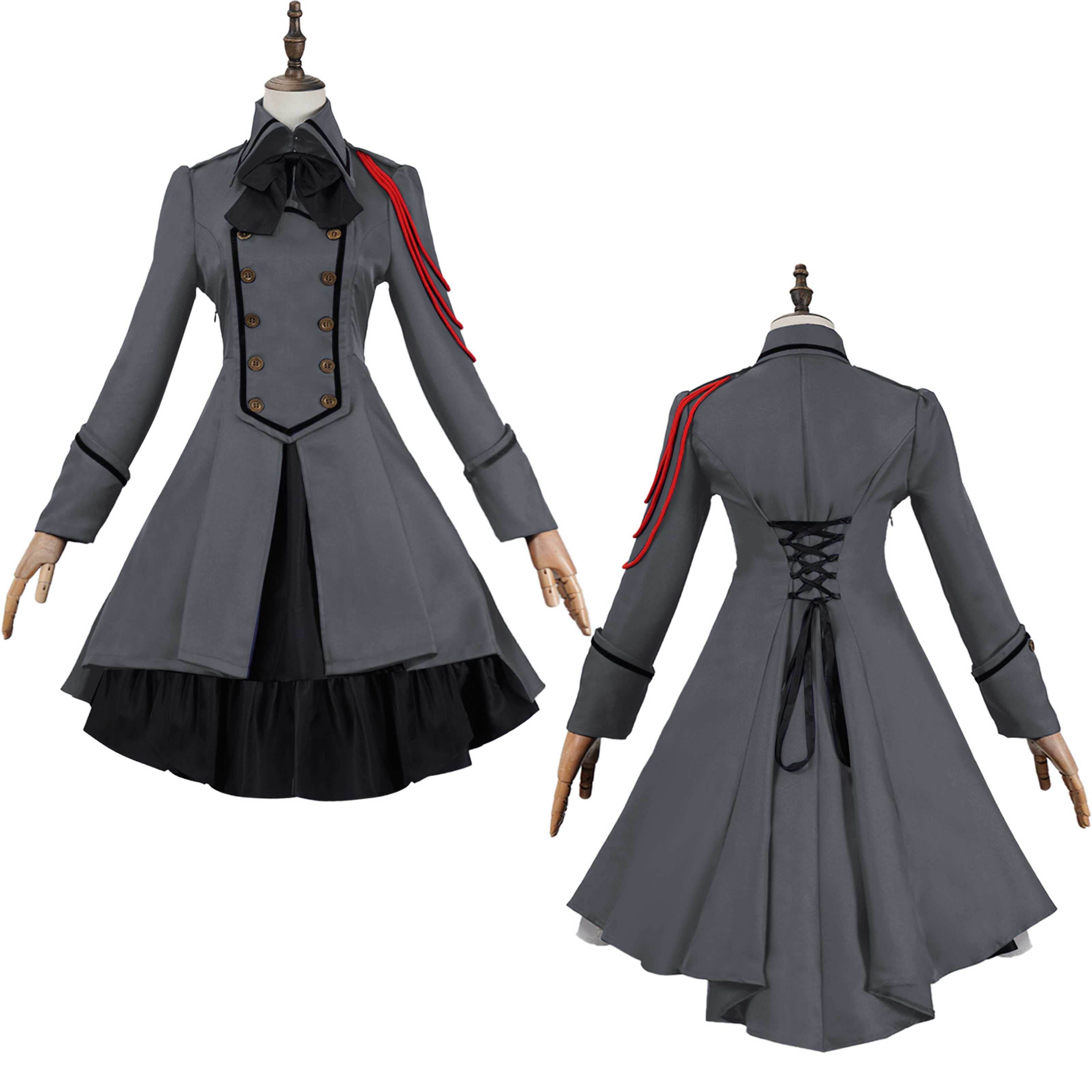 Medieval cos Renaissance gothic dress Retro bow ruffled punk cosplay skirt - Azufun