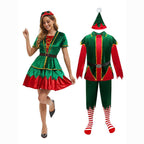 Green Christmas Party dress Costume adult couple stage costume - Azufun