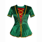 Green Christmas Party dress Costume adult couple stage costume - Azufun