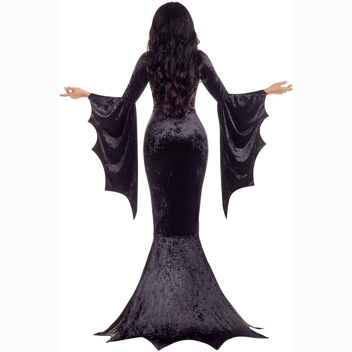 Halloween Bat Witch Ghost Bride Costume Vampire Dress for Women - Azufun