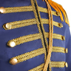 British Hussar Tunic Royal Prince Tailcoat Drummer Parade Costume Jacket Men Halloween - Azufun