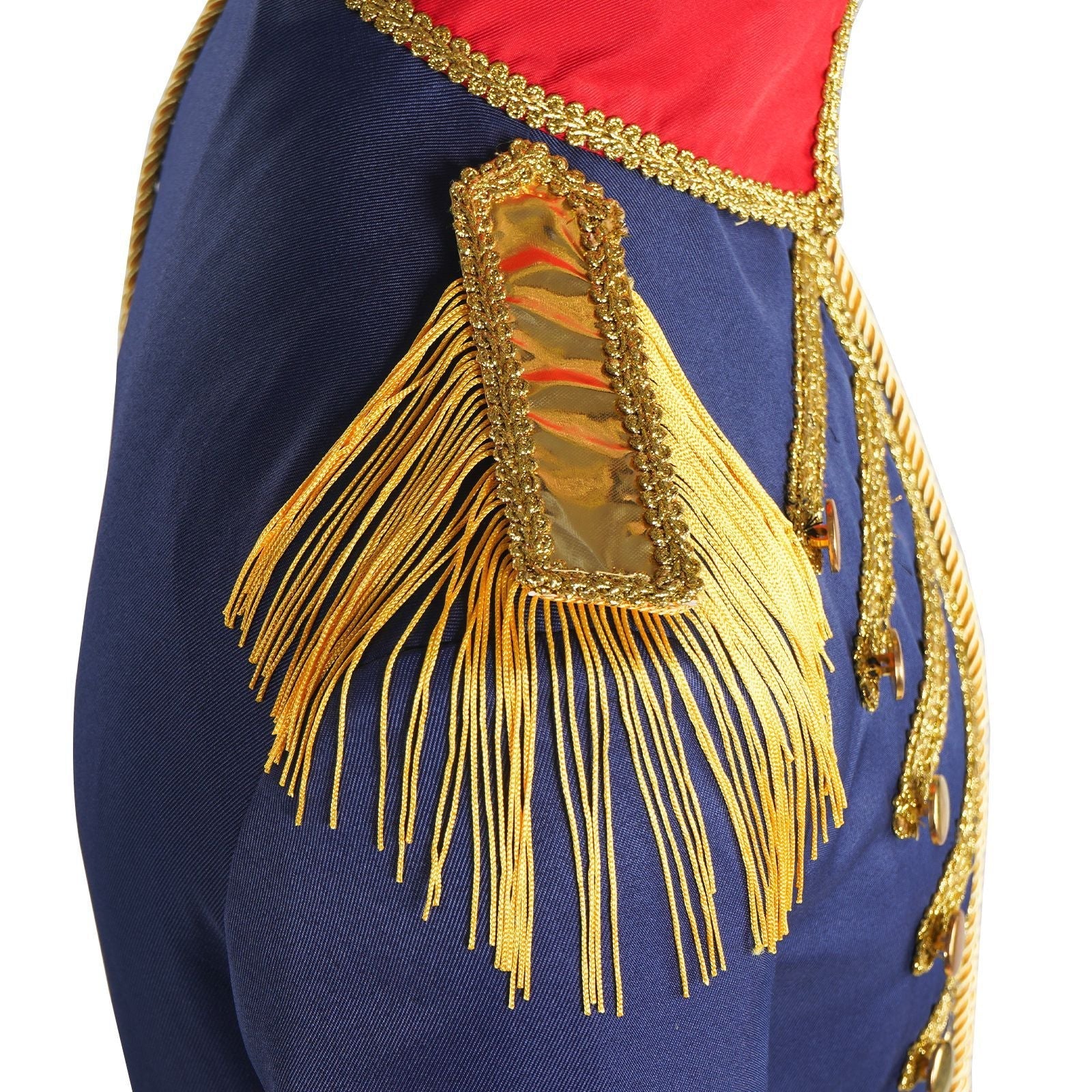 British Hussar Tunic Royal Prince Tailcoat Drummer Parade Costume Jacket Men Halloween - Azufun