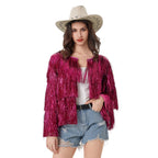 Fever Tassel Tinsel Festival Jacket Halloween Costume for women - Azufun