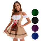 Oktoberfest Costume Women German Bavarian Beer Girl Dirndl Dress Carnival Halloween - Azufun