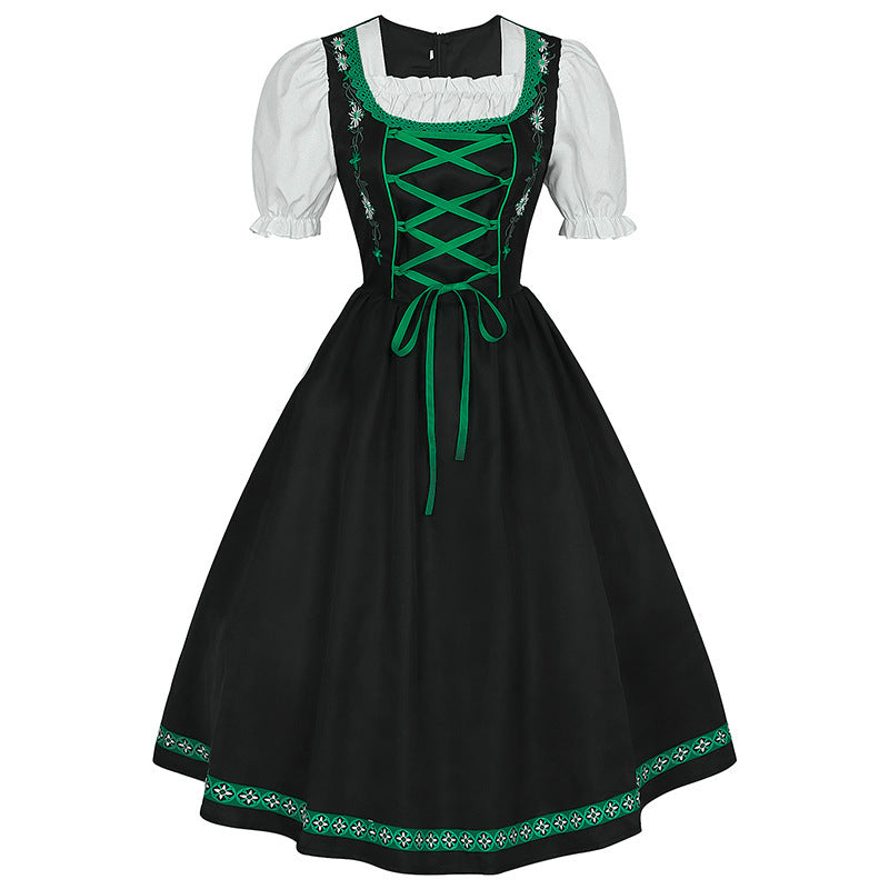 German Oktoberfest Bavarian Nation Costume Overalls Set Halloween Carnival Outfit - Azufun