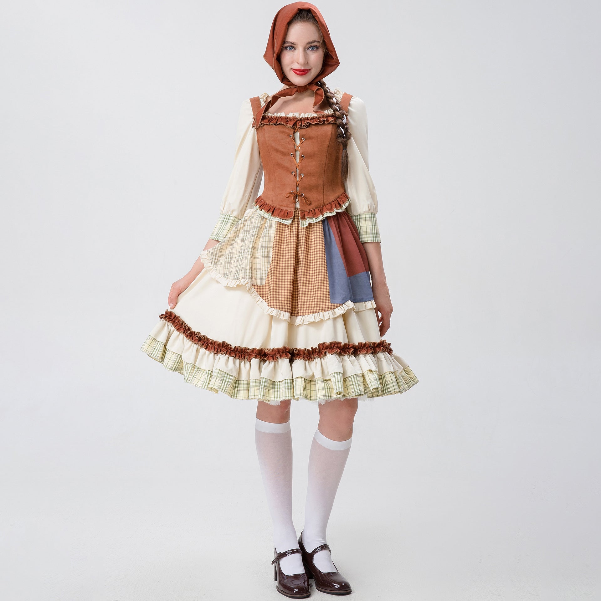 Little Red Riding Hood Halloween Dress Costume Maid Stage Suit - Azufun