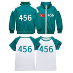 Players Tracksuit Costume Game Cosplay Squid Green Jacket Shirt For Adult Kids - Azufun