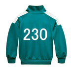 Adult Kids Players Tracksuit Game Costume Squid Cosplay Green Jacket Shirt - Azufun