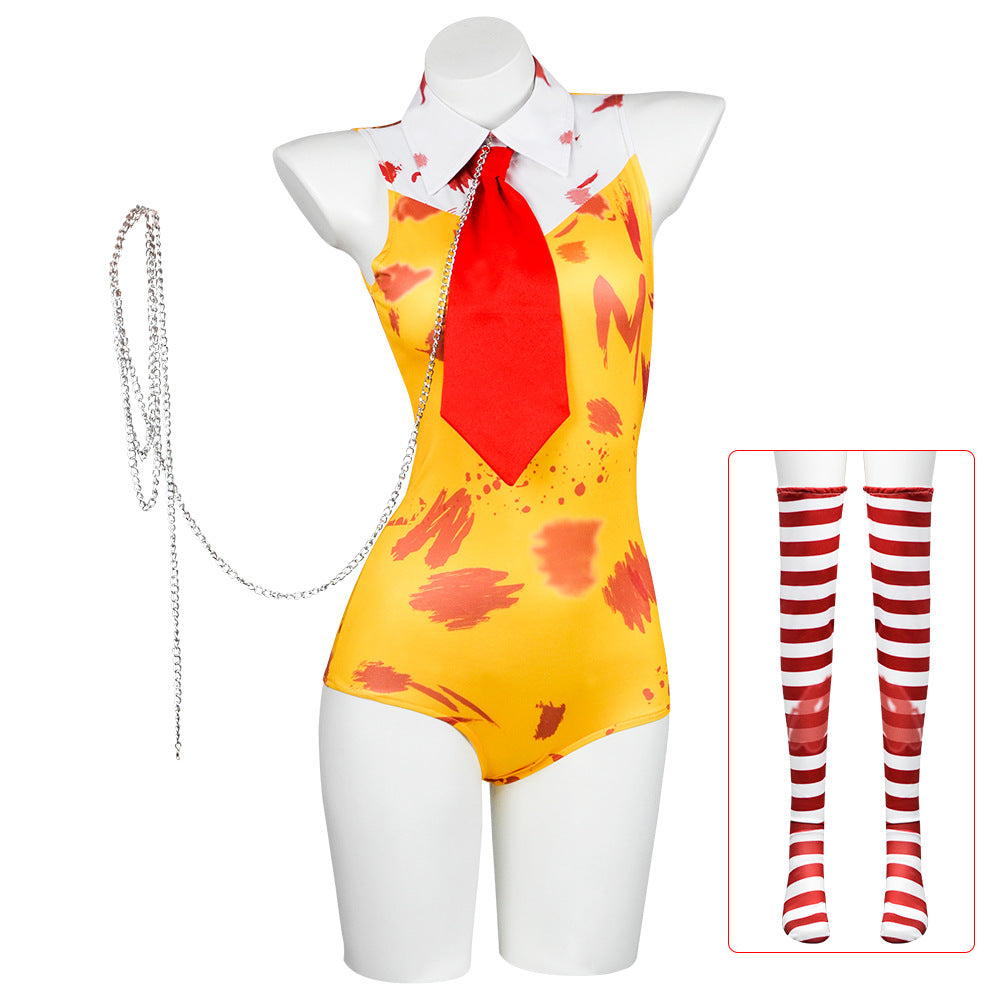 McDonald's Uncle Halloween Clown Costume Carnival Day Cosplay Jumpsuit Set Nightclub For Women Girl - Azufun