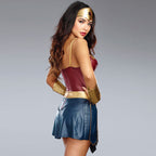 Deluxe Adults Ladies Wonder Woman Fancy Dress Halloween Superhero Costume - Azufun