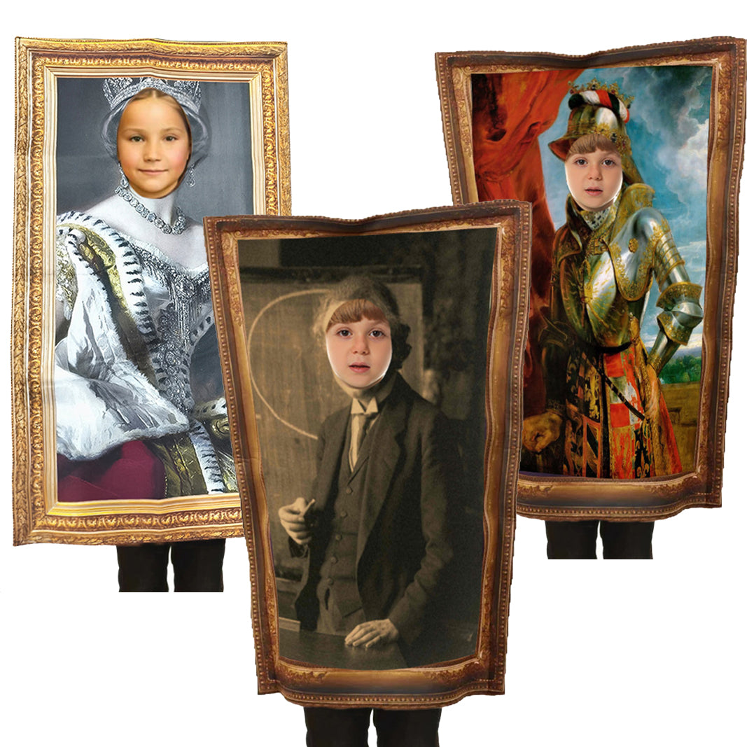 Funny spoof murals Costume Mona Lisa French girl Einstein Marie Curie King Queen Victoria Knight - Azufun