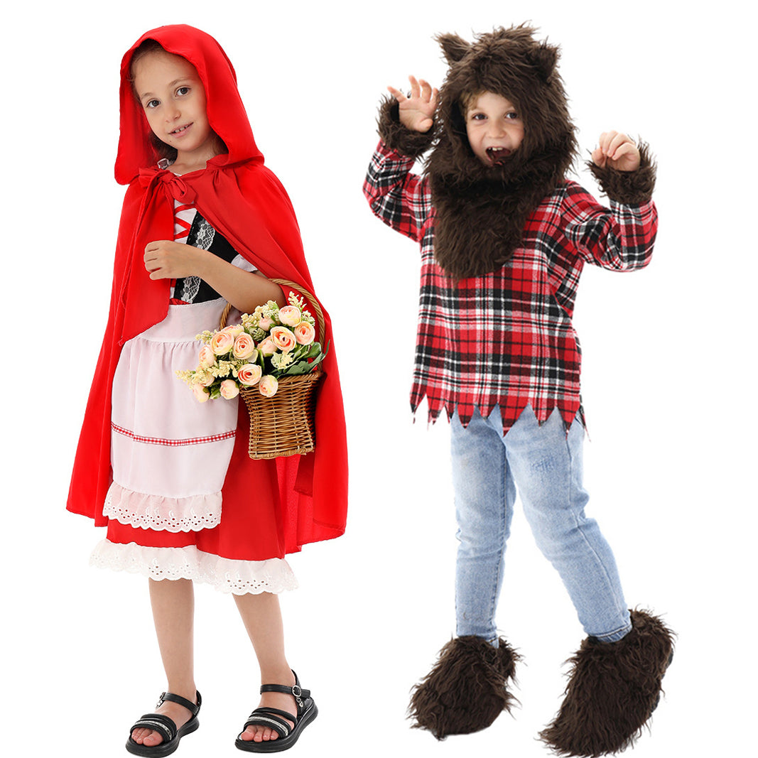 Little Red Riding Hood and the Big Bad Wolf costumes for children's stage Halloween