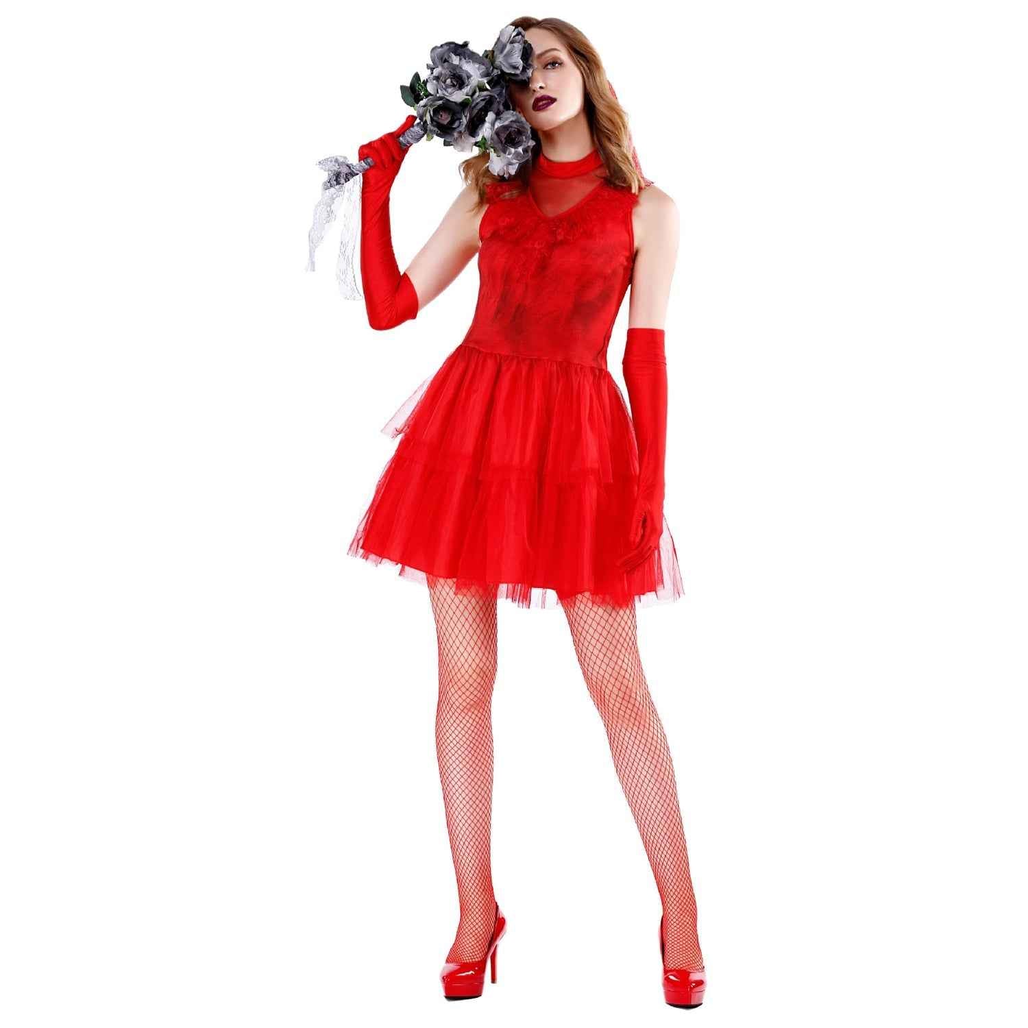 Ghost Corpse Bride Women Halloween Costume Bloody Mary Dress