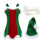 Santa Christmas Women Costume Green and Red ELF Christmas Costume