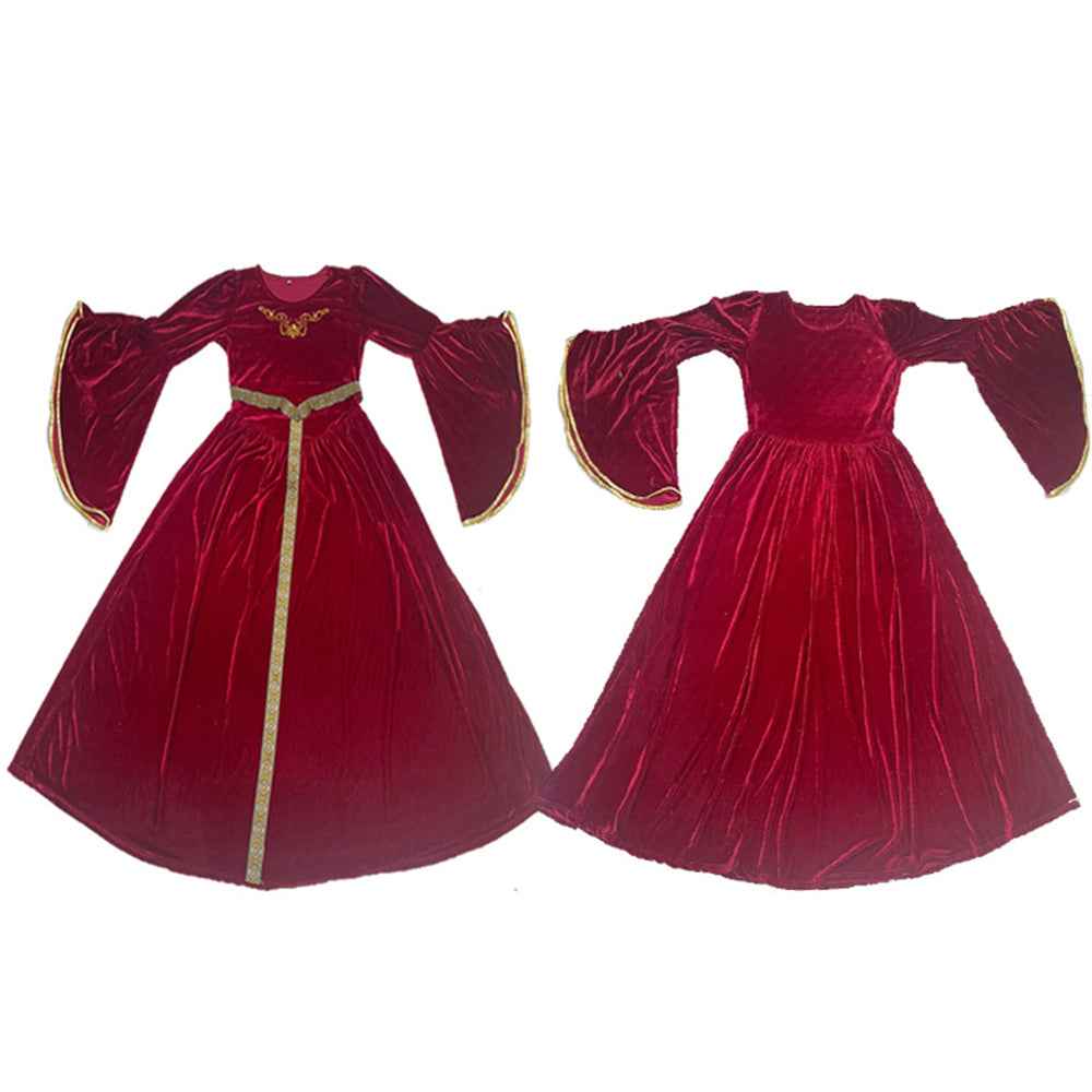 Ankola Halloween Medieval Princess Bell Sleeves Vintage Dress for Women Party