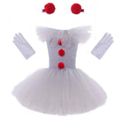 Kids Toddler Halloween Pennywise Costume Party Carnival Dress Up Circus Clown Tutu