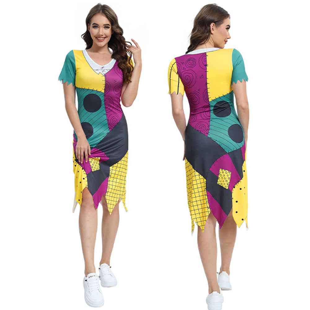 Halloween costume Christmas Nightmare cosplay Sally Jumpsuit dress