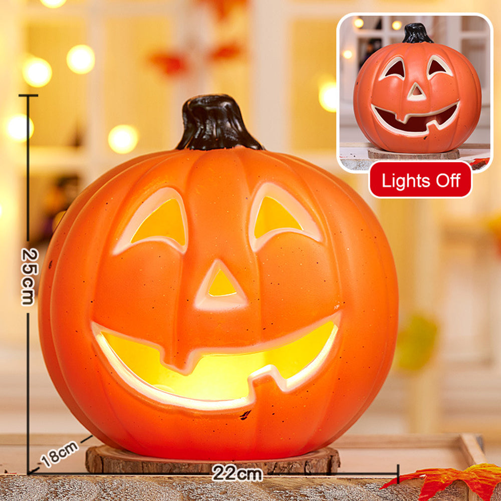 Light-Up Pumpkin Lantern Halloween Scene Decorations Fabric Items