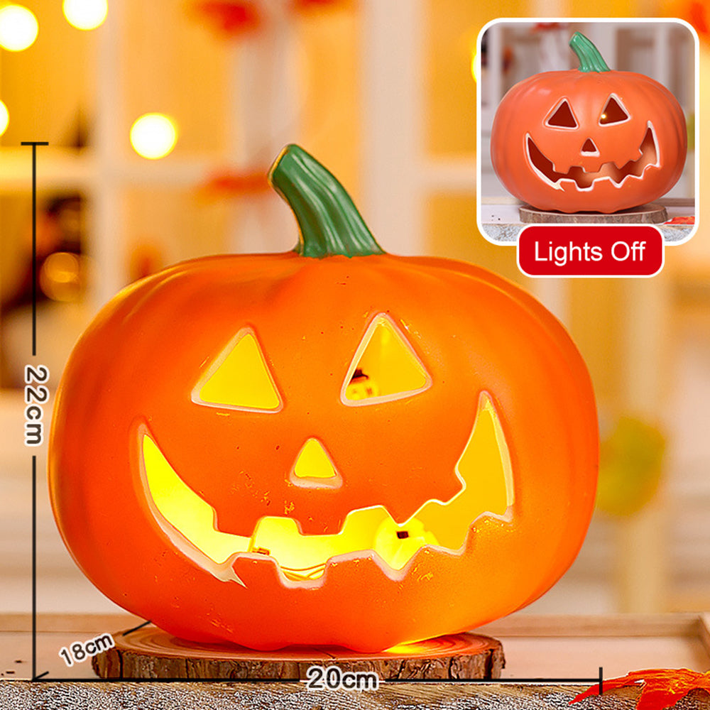 Light-Up Pumpkin Lantern Halloween Scene Decorations Fabric Items