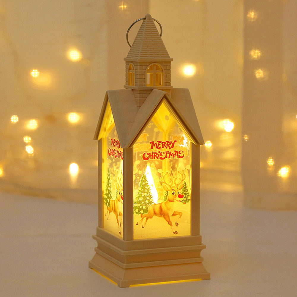 Electronic Candle Wind Lantern Castle Night Light Holiday Party Decorations