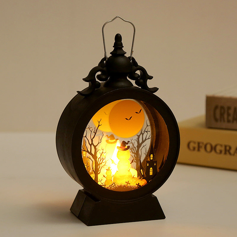 LED Vintage Round Handheld Lantern Halloween Decorative Light