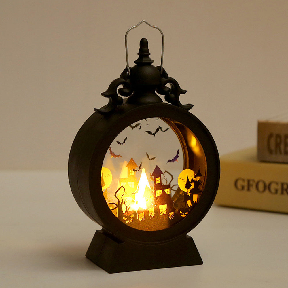 LED Vintage Round Handheld Lantern Halloween Decorative Light