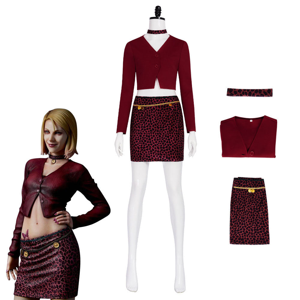 Silent Hill Cosplay Nurse Maria Costume Red Top Skirt