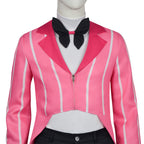 Hazbin Hotel Alastor Cosplay Costume Signature Red Pinstripe Tailcoat Full Set