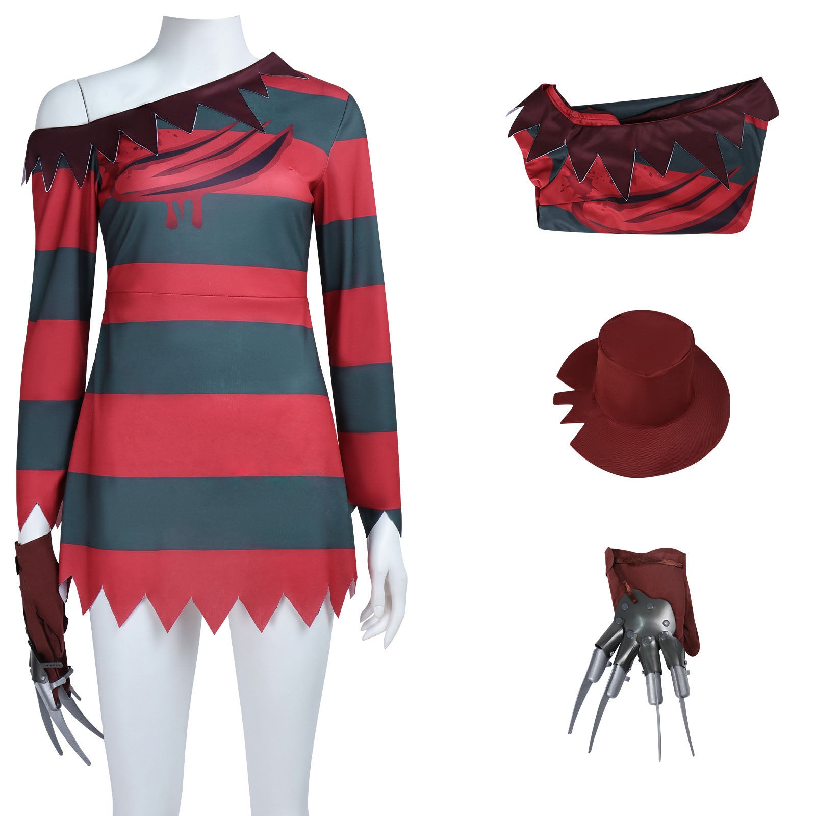 A Nightmare on Elm Street Freddy Cosplay Costume Carnival Suit