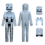 Minecraft Skeleton Jumpsuit Cosplay Costume Carnival Suit