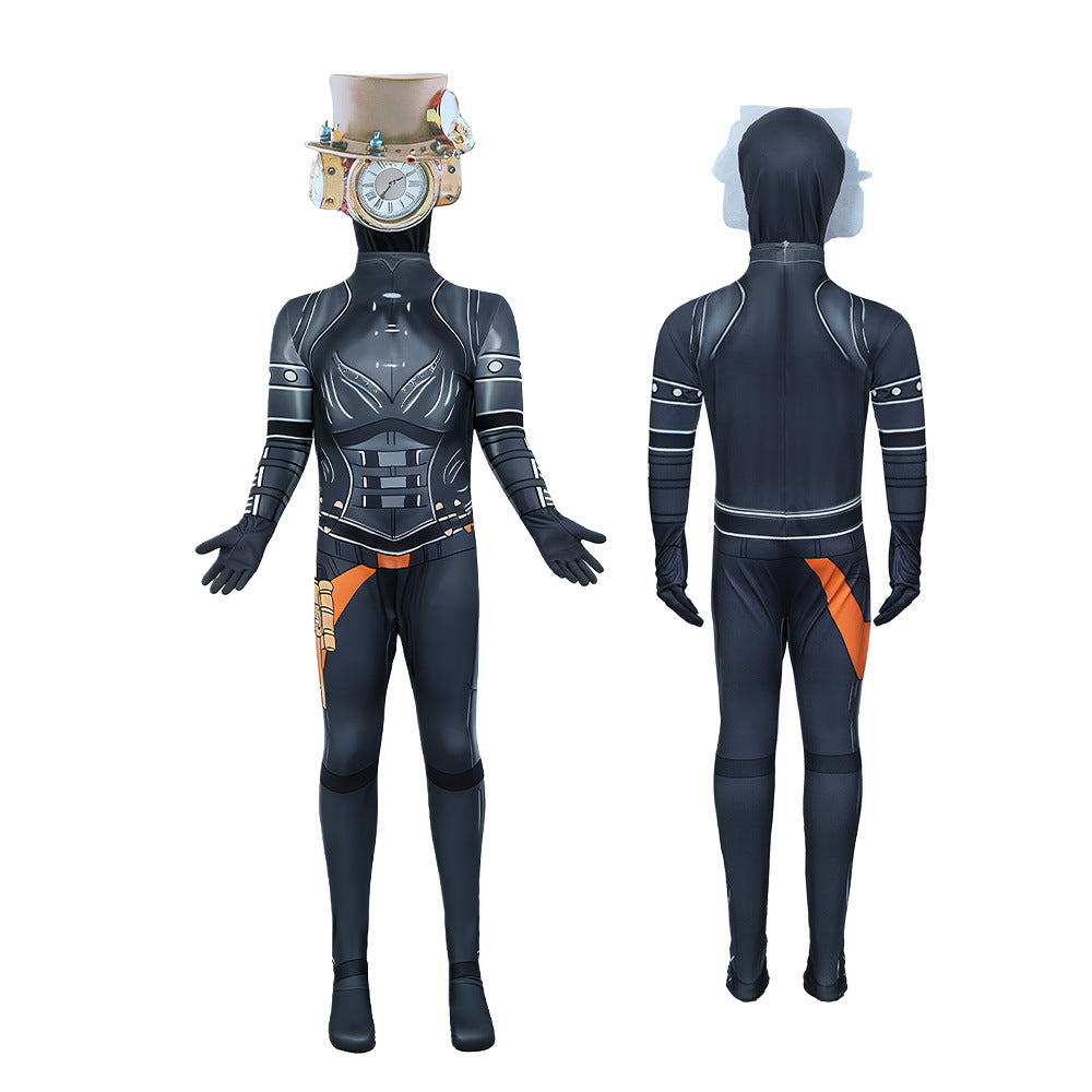 Titan Clockman Skibidi Toilet Jumpsuit Carnival Cosplay Costume For Kids