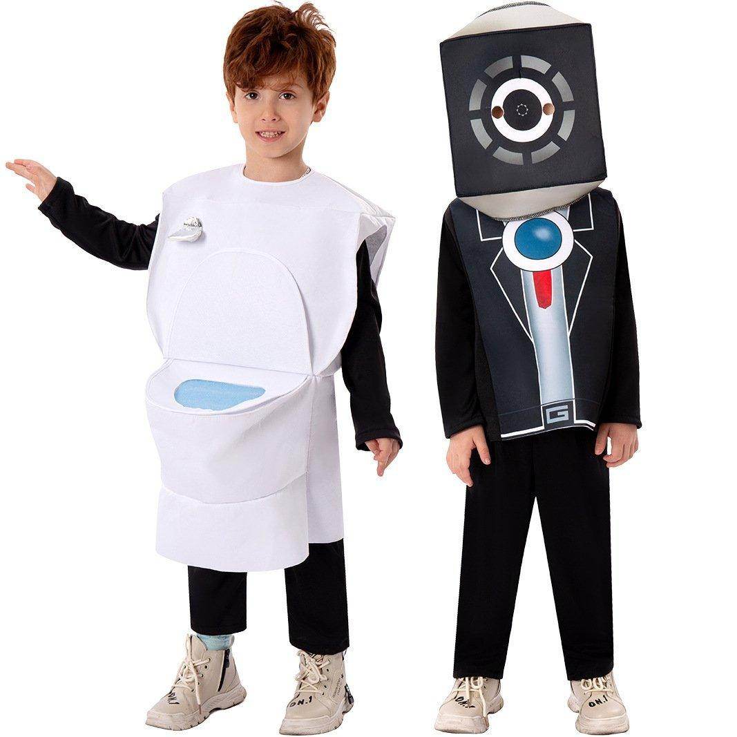 3D Horror Game TV and Toilet Costume Halloween Cosplay Outfit - Azufun
