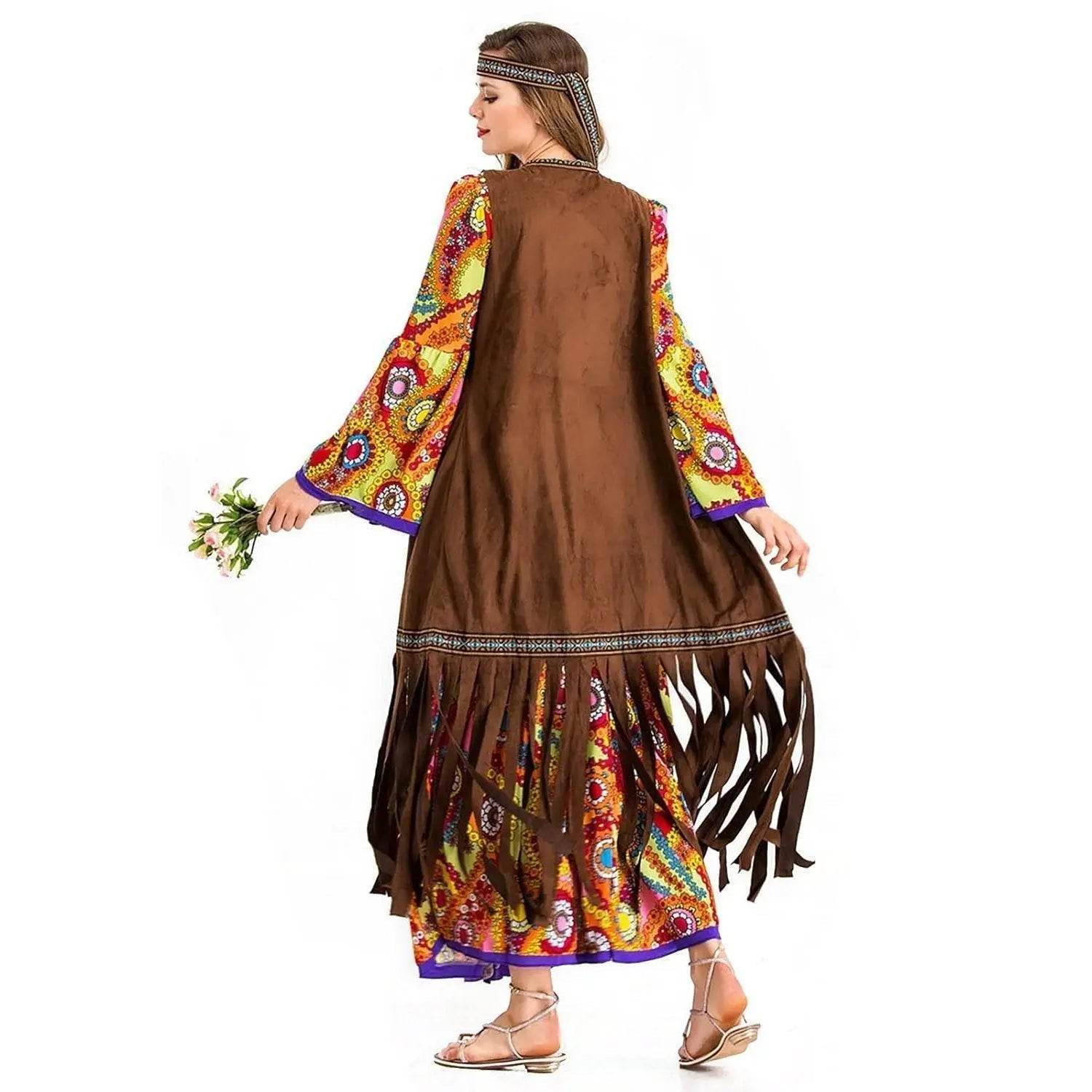 60-70s Retro Disco Hippie Halloween Costume Carnival Ballroom Performance Costume - Azufun