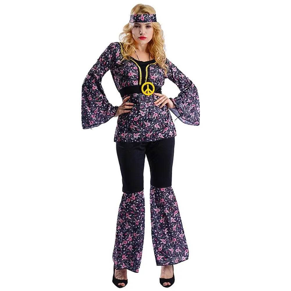 70s Costumes Hip Hop Rock Hippie Vintage Cosplay Halloween Outfit - Azufun