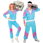80s Retro Disco Hip Hop Fancy Dress Adult Costume Outfits Carnival Suit - Azufun
