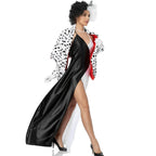 Adult Cruella Duster Costume Dress Uniform Halloween Women - Azufun