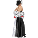 Adult Cruella Duster Costume Dress Uniform Halloween Women - Azufun